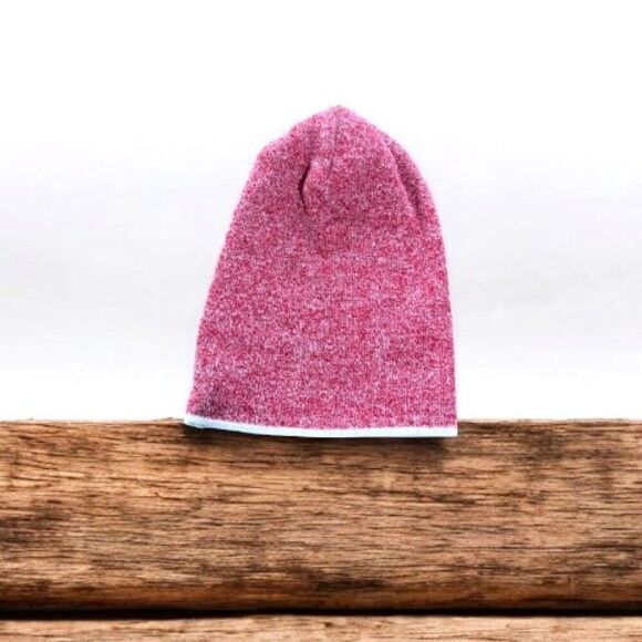 H&M Unisex Red White Knit Beanie/Hat with Folderover Cuff - Picture 1 of 8
